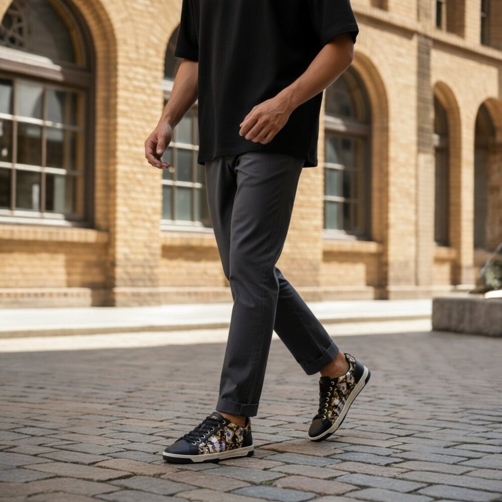 Disney x ALDO | Men’s Black & Gold Character Sneakers - Picture 2 of 12